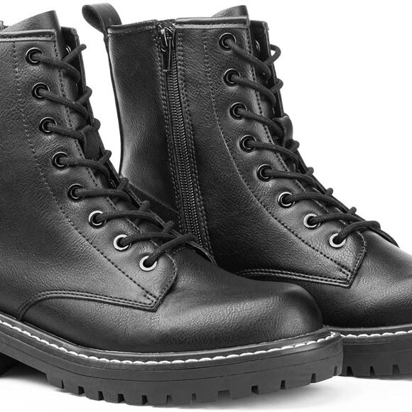 Women's Faux Leather Ankle Booties Casual Toe Casual Ankle Booties - Picture 3 of 6